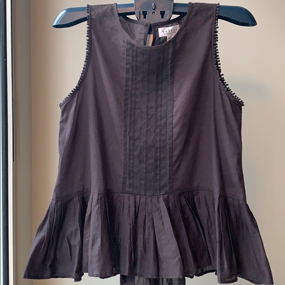 NWOT Velvet voile peplum top - Picture 4 of 6
